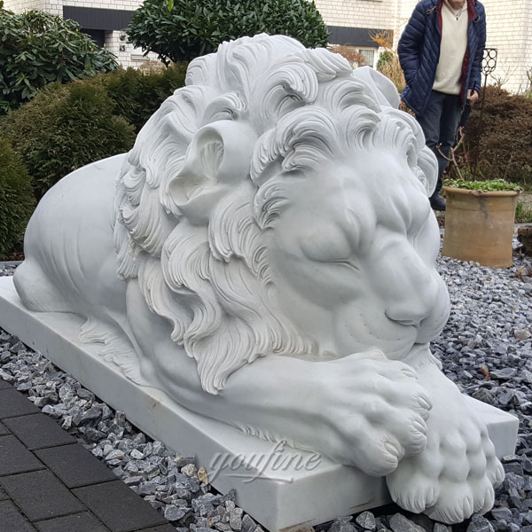 Guardian Western huge sleeping lion statue for German customer yard decor