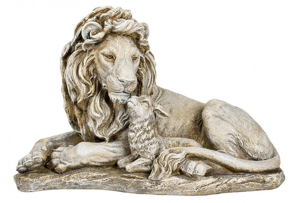 Lion and Lamb Garden Statue