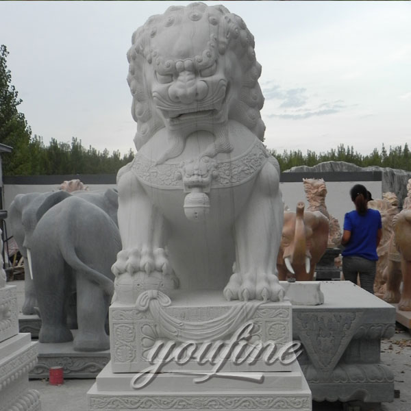 Stone lion statue