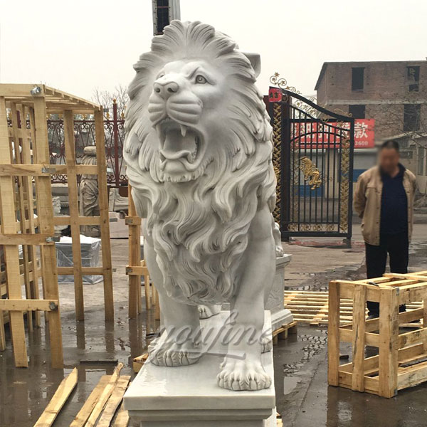 Western stone large roaring lion statue for sale