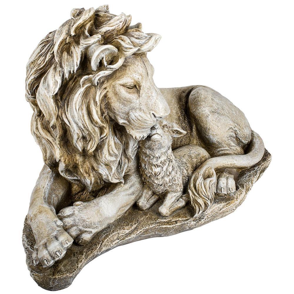 large lion and lamb statue