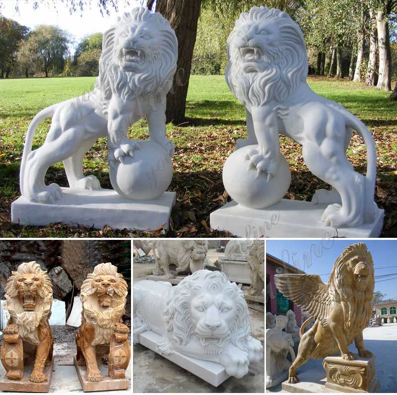 Life Size Beige Marble Lion Statue related product