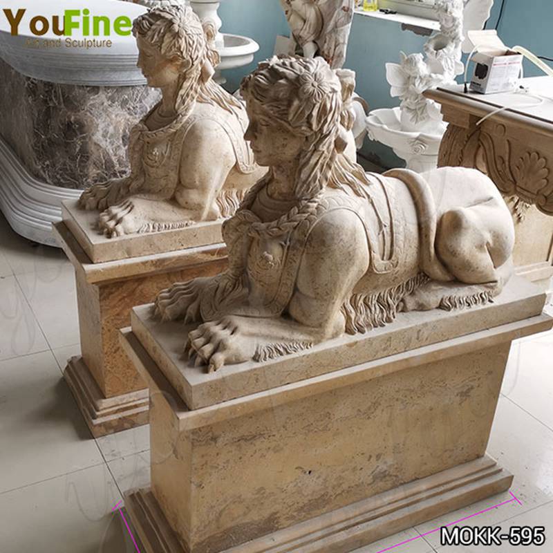 Classic Life Size Antique Marble Egyptian Sphinx Statue for Sale MOKK-595 