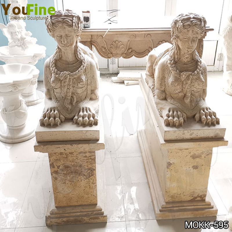 Classic Life Size Antique Marble Egyptian Sphinx Statue for Sale MOKK-595 