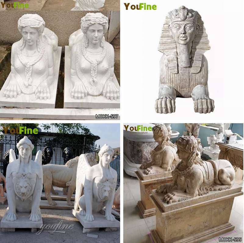 Classic Life Size Antique Marble Egyptian Sphinx Statue for Sale MOKK-595 Other Designs