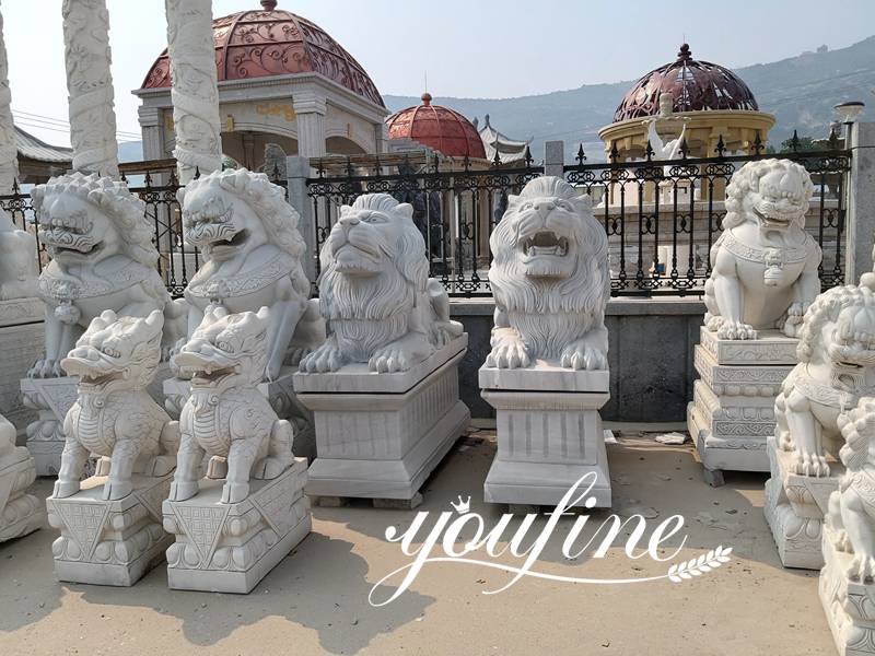 Large Chinese Foo Dog Sculpture Driveway Decor for Sale