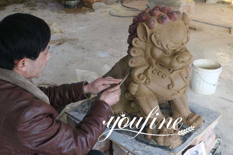 Large Chinese Foo Dog Sculpture Driveway Decor for Sale