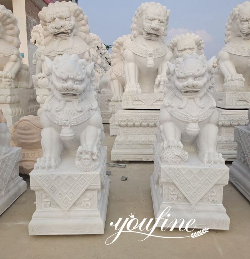 Large Chinese Foo Dog Sculpture Driveway Decor for Sale