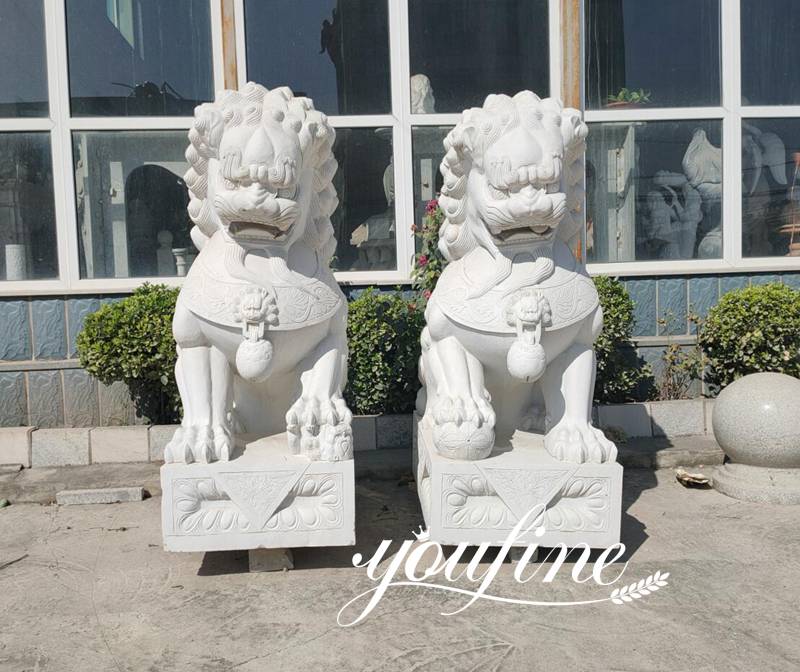 Large Chinese Foo Dog Sculpture Driveway Decor for Sale