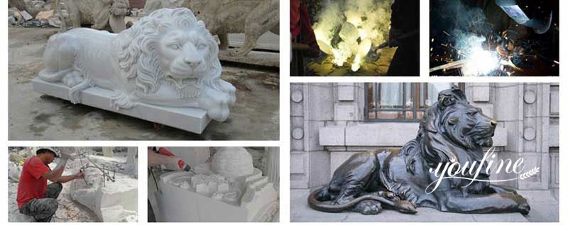 Marble lion statue for statue