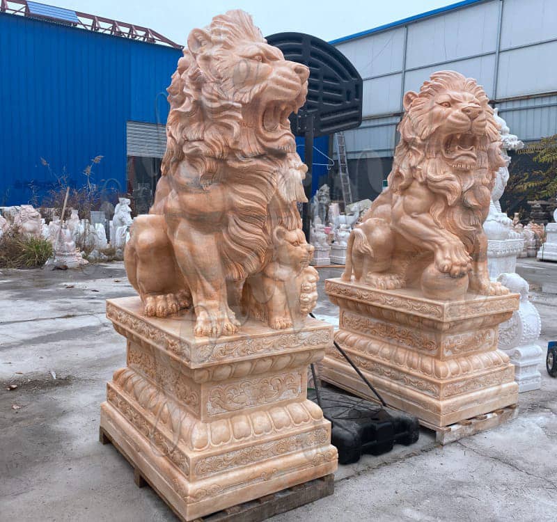 Marble Lion Statue for Front Porch from Factory Supply
