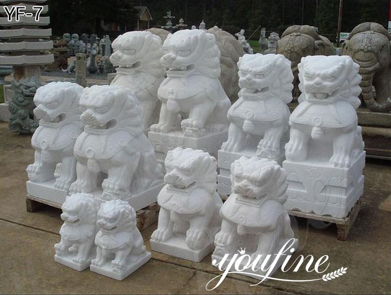 White Marble Lion Statue