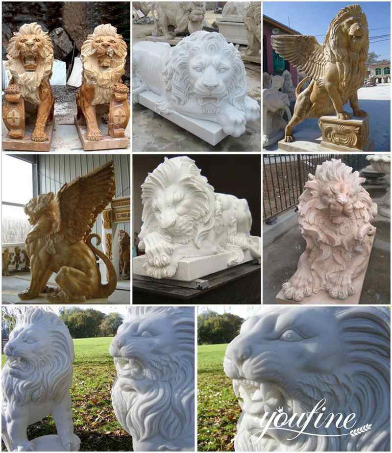 outdoor stone lion statue (2)