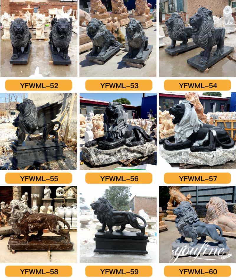 marble lion statues