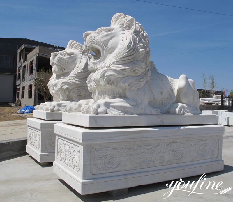 life size marble lion statue (1)