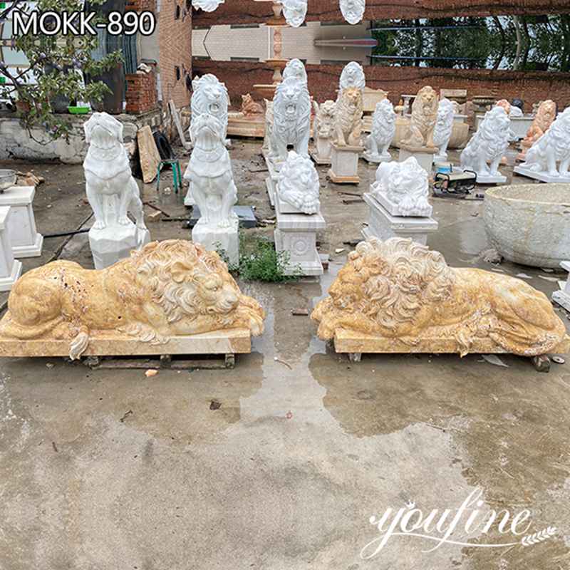 Large Outdoor Marble Lion Statue Home Decoration Factory Supply MOKK - 890 (2)
