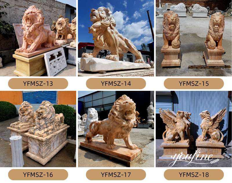 Outdoor lion statue pair (2)