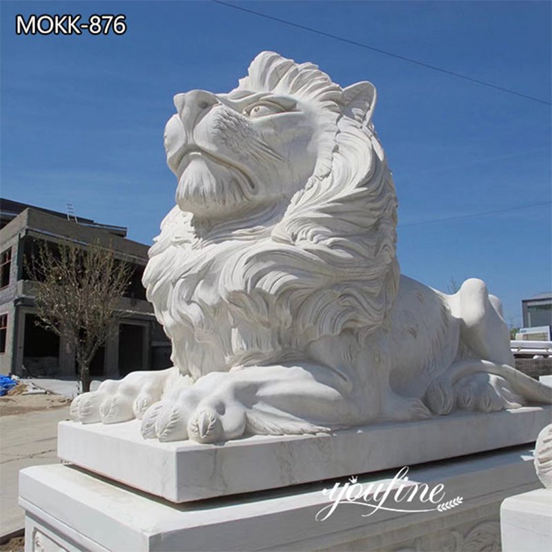 white marble lion statue (2)