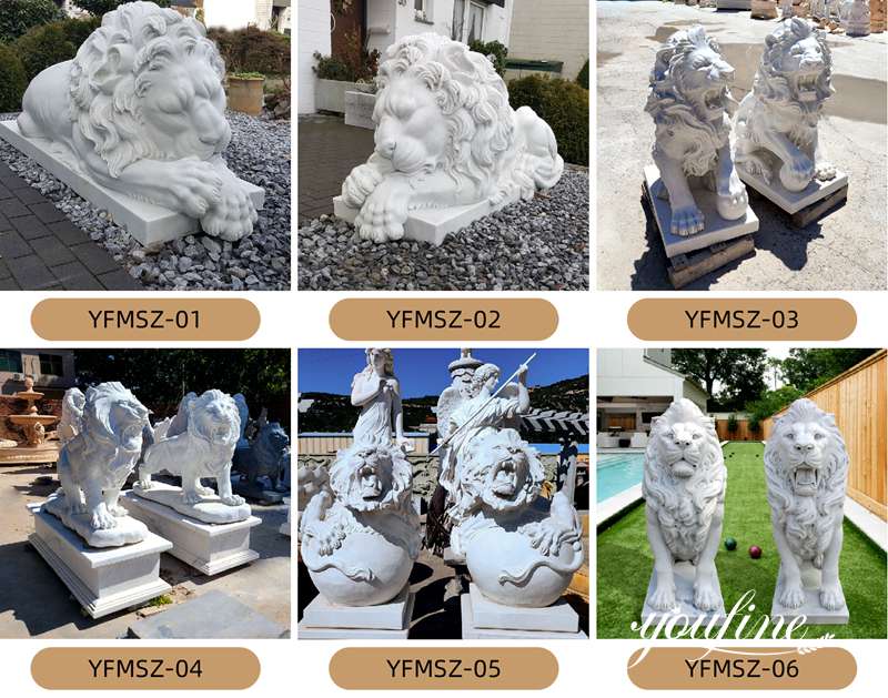 White Lion Sculpture-YouFine Sculpture (1)
