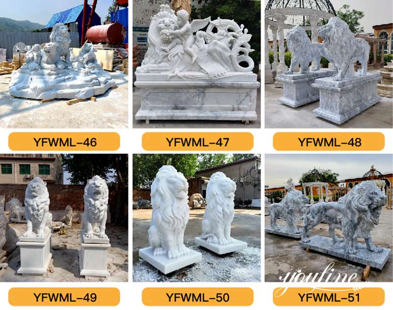 White Lion Sculpture-YouFine Sculpture (3)