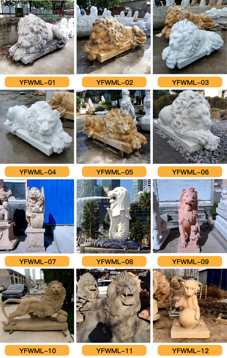Marble Lion Statue -YouFine Sculpture