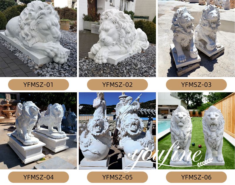 Marble lion statues for sale -YouFine Sculpture