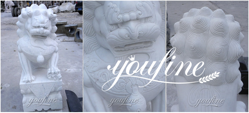 white marble lion statue -YouFine Sculpture